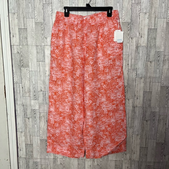 Cynthia Rowley New York Women’s 100% Line Pants Size Large Coral - Picture 2 of 9
